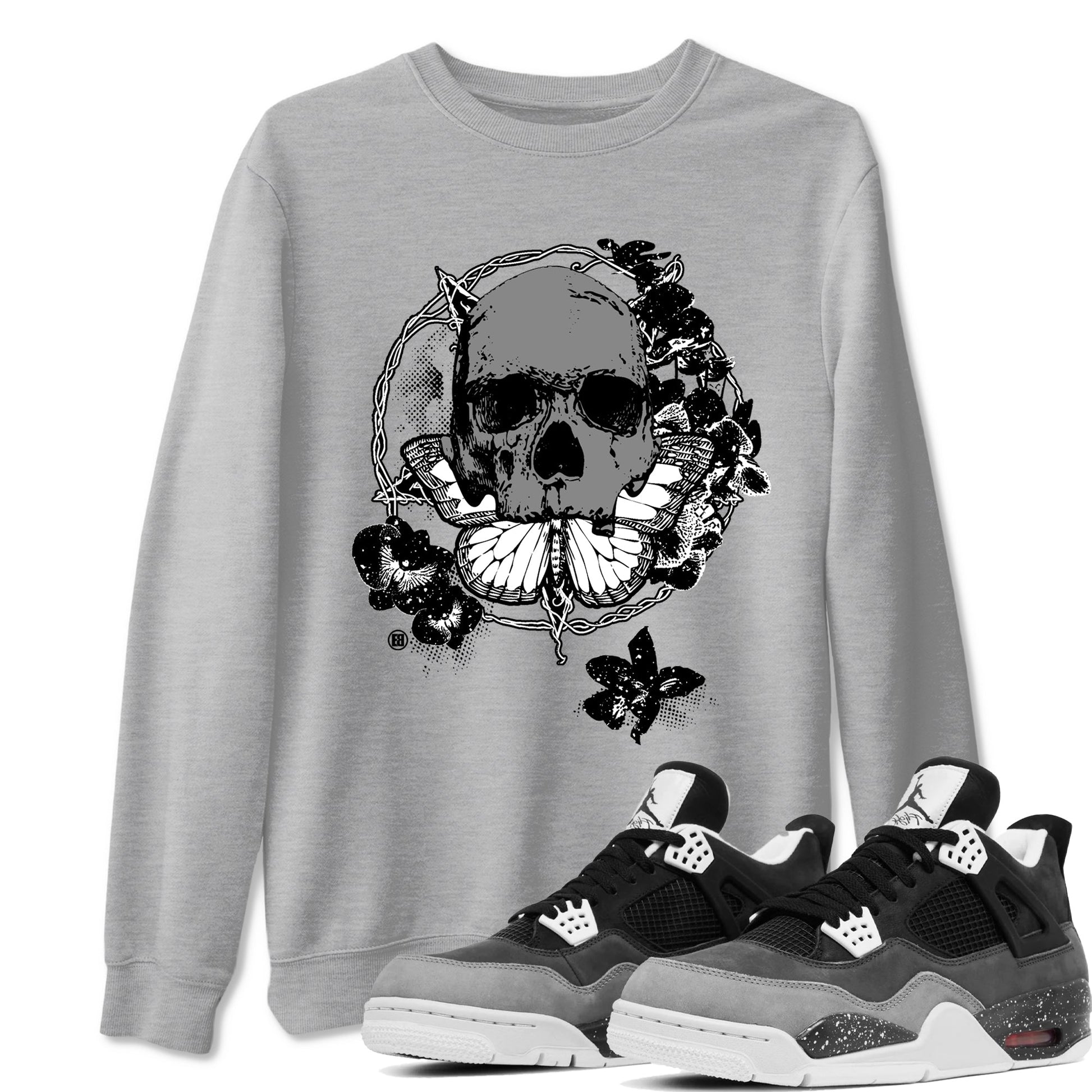 4s Fear shirts to match jordans Carpe Diem Skull sneaker match tees Air Jordan 4 Retro Fear match shoes to clothes SNRT Sneaker Tees unisex cotton Heather Grey 1 shirts