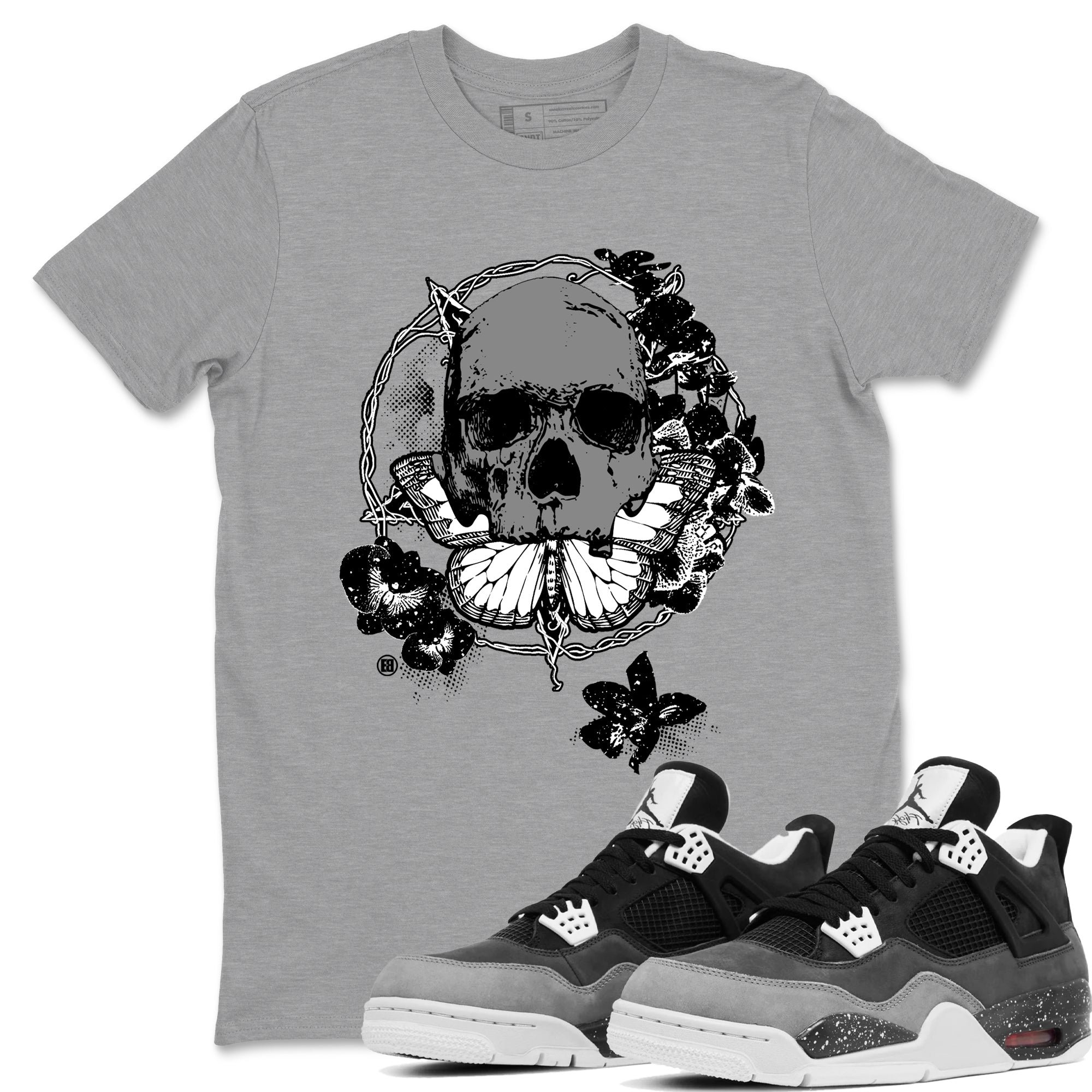 4s Fear shirts to match jordans Carpe Diem Skull sneaker match tees Air Jordan 4 Retro Fear match shoes to clothes SNRT Sneaker Tees unisex cotton Heather Grey 1 shirts