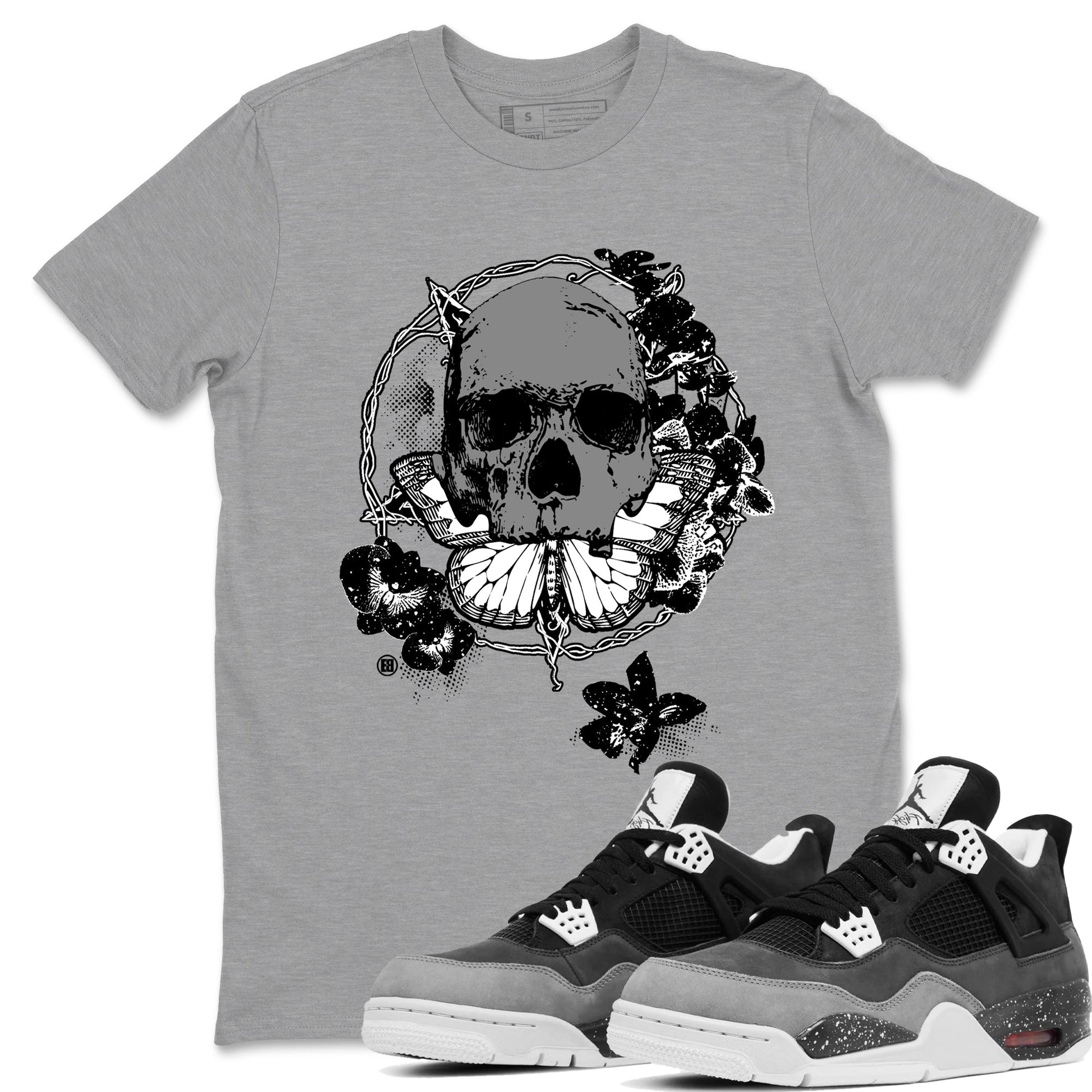 4s Fear shirts to match jordans Carpe Diem Skull sneaker match tees Air Jordan 4 Retro Fear match shoes to clothes SNRT Sneaker Tees unisex cotton Heather Grey 1 shirts