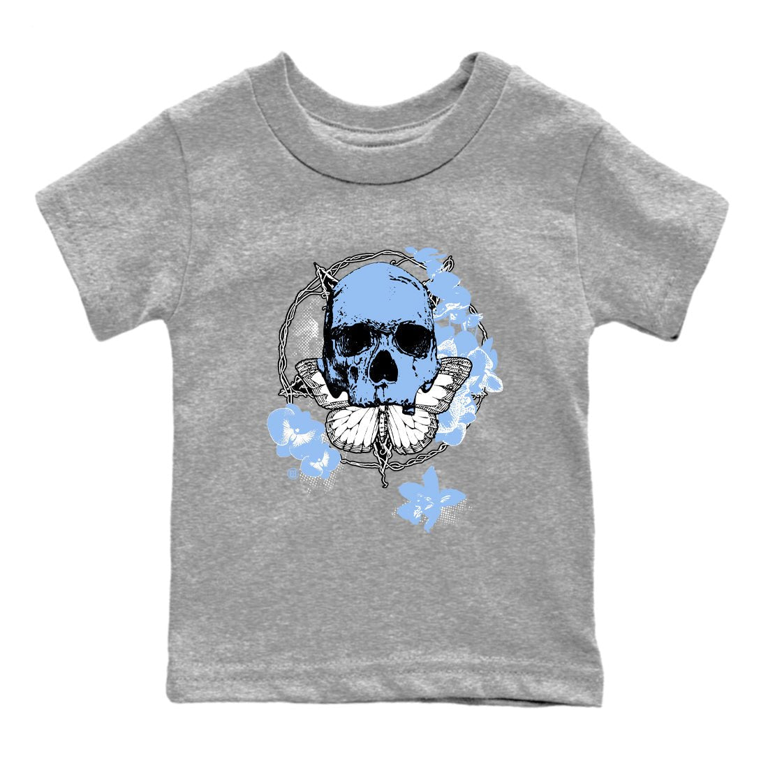 4s Forget Me Not shirts to match jordans Carpe Diem Skull graphic tees Air Jordan 4 Forget Me Not match shoes to clothes SNRT Sneaker Tees Youth Baby Heather Grey 2 tee