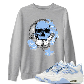 4s Forget Me Not shirts to match jordans Carpe Diem Skull graphic tees Air Jordan 4 Forget Me Not match shoes to clothes SNRT Sneaker Tees unisex cotton Heather Grey 1 shirts