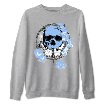 4s Forget Me Not shirts to match jordans Carpe Diem Skull graphic tees Air Jordan 4 Forget Me Not match shoes to clothes SNRT Sneaker Tees unisex cotton Heather Grey 2 shirts