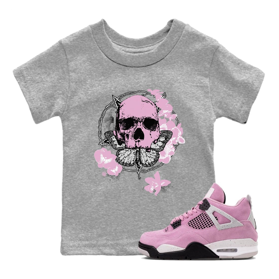 4s Orchid shirts to match jordans Carpe Diem Skull sneaker match tees Air Jordan 4 Orchid match shoes to clothes SNRT Sneaker Tees Youth Baby Heather Grey 1 tee