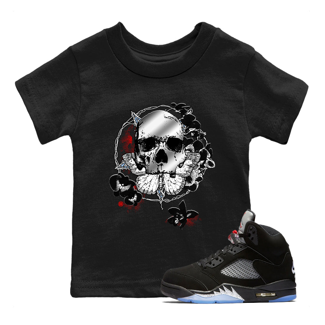 5s Black Metallic Reimagined shirts to match jordans Carpe Diem Skull best t shirts to wear with jordans 5s Black Metallic Reimagined match shoes to clothes SNRT Sneaker Tees Youth Baby Black 1 tee