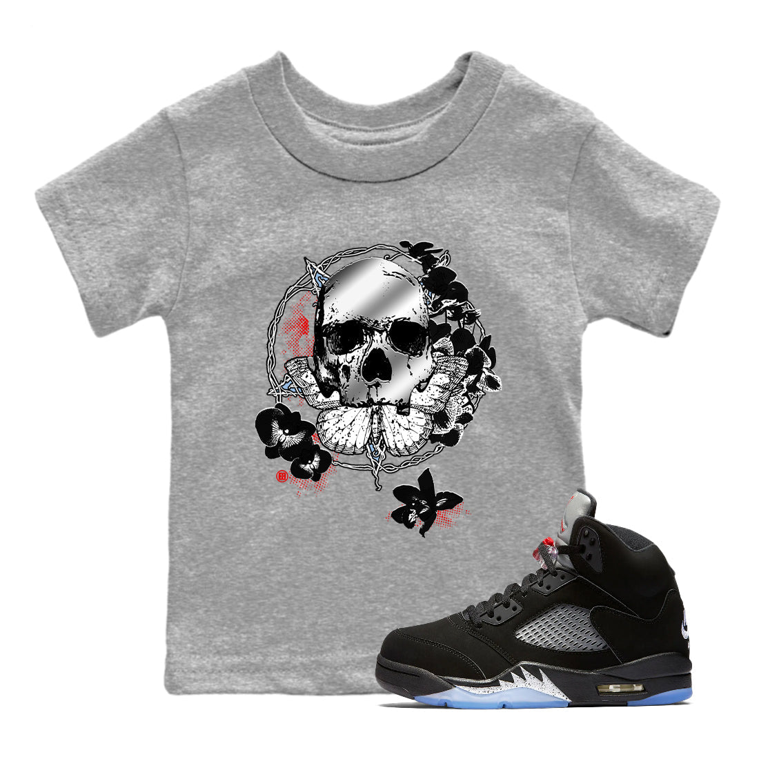 5s Black Metallic Reimagined shirts to match jordans Carpe Diem Skull best t shirts to wear with jordans 5s Black Metallic Reimagined match shoes to clothes SNRT Sneaker Tees Youth Baby Heather Grey 1 tee