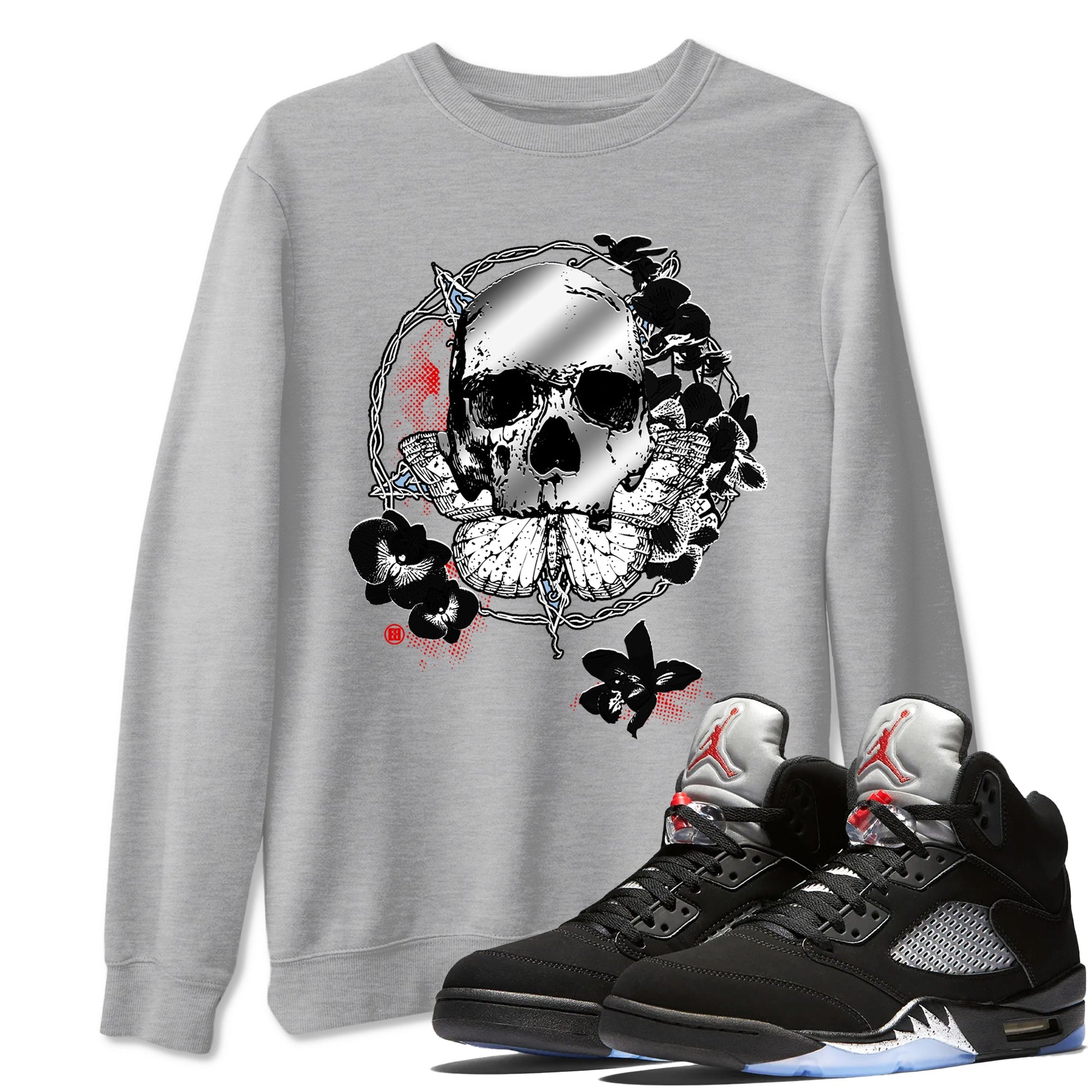 5s Black Metallic Reimagined shirts to match jordans Carpe Diem Skull best t shirts to wear with jordans 5s Black Metallic Reimagined match shoes to clothes SNRT Sneaker Tees unisex cotton Heather Grey 1 shirts