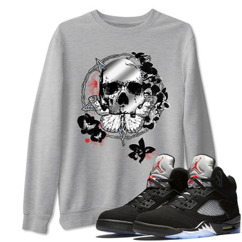 5s Black Metallic Reimagined shirts to match jordans Carpe Diem Skull best t shirts to wear with jordans 5s Black Metallic Reimagined match shoes to clothes SNRT Sneaker Tees unisex cotton Heather Grey 1 shirts