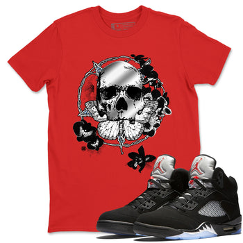 5s Black Metallic Reimagined shirts to match jordans Carpe Diem Skull best t shirts to wear with jordans 5s Black Metallic Reimagined match shoes to clothes SNRT Sneaker Tees unisex cotton Red 1 shirts