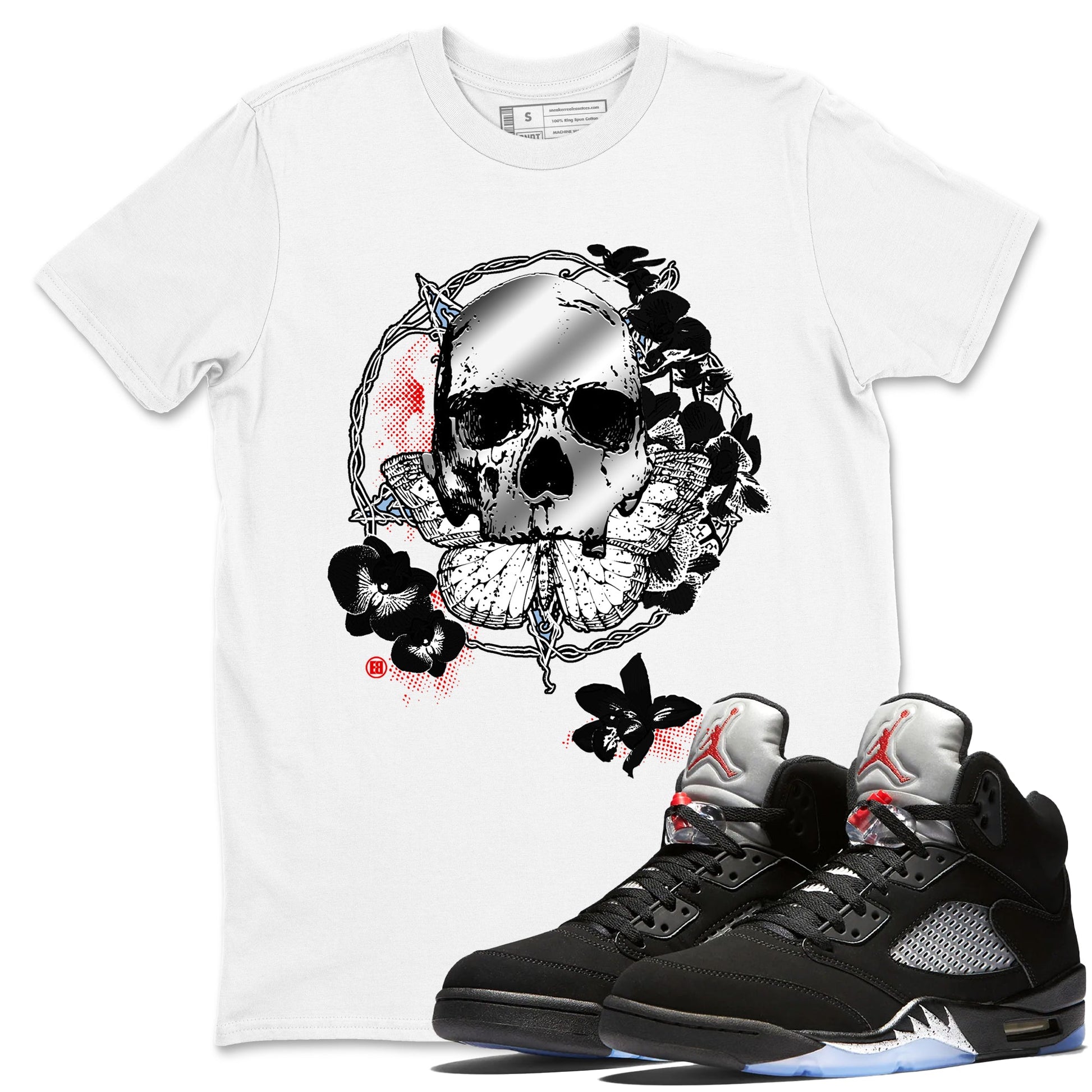 5s Black Metallic Reimagined shirts to match jordans Carpe Diem Skull best t shirts to wear with jordans 5s Black Metallic Reimagined match shoes to clothes SNRT Sneaker Tees unisex cotton White 1 shirts