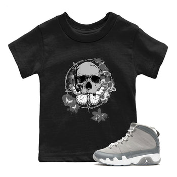 9s Cool Grey best t shirts to wear with jordans Carpe Diem Skull sneaker match tees Air Jordan 9 Retro Cool Grey match shoes to clothes SNRT Sneaker Tees Youth Baby Black 1 tee