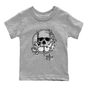 9s Cool Grey best t shirts to wear with jordans Carpe Diem Skull sneaker match tees Air Jordan 9 Retro Cool Grey match shoes to clothes SNRT Sneaker Tees Youth Baby Heather Grey 2 tee