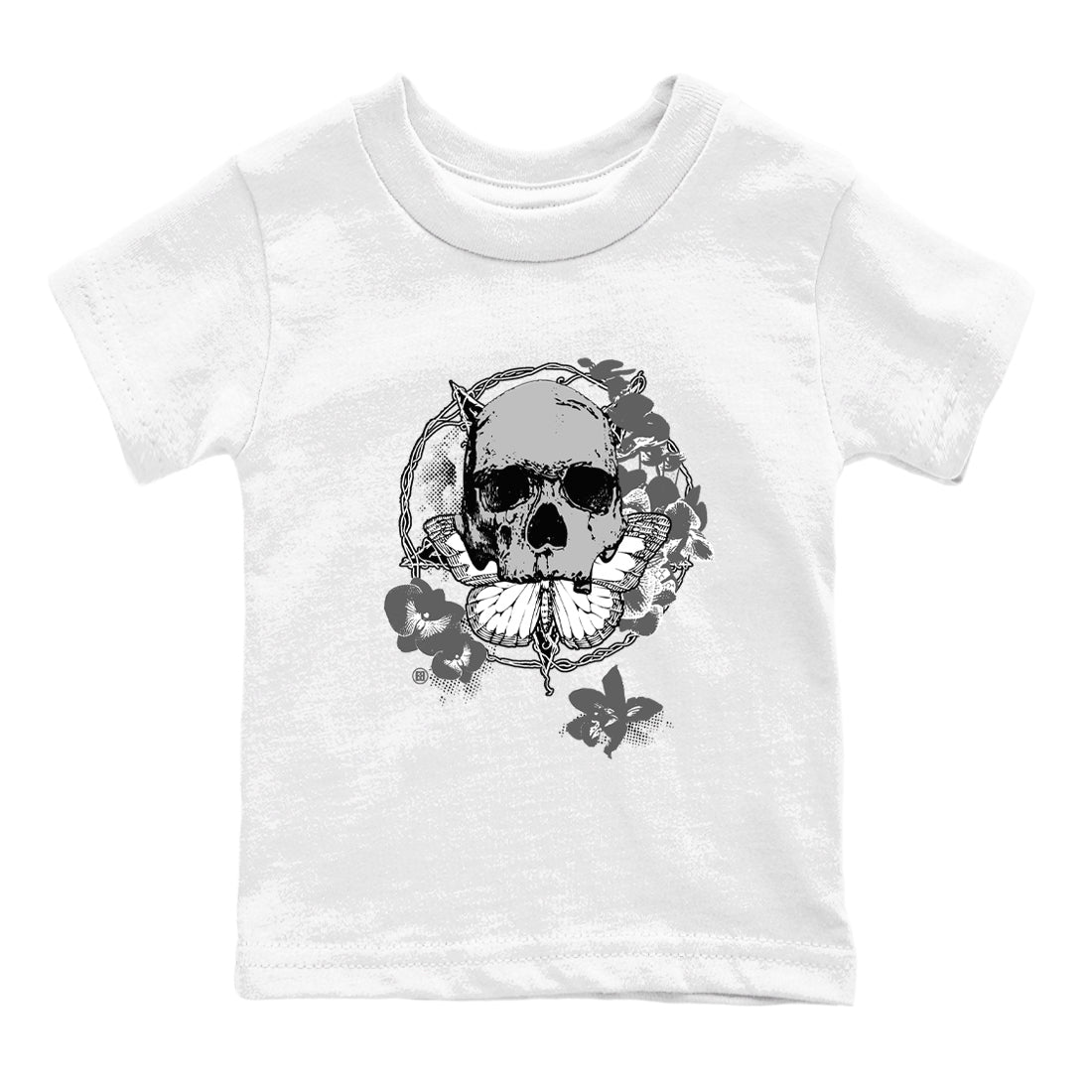 9s Cool Grey best t shirts to wear with jordans Carpe Diem Skull sneaker match tees Air Jordan 9 Retro Cool Grey match shoes to clothes SNRT Sneaker Tees Youth Baby White 2 tee