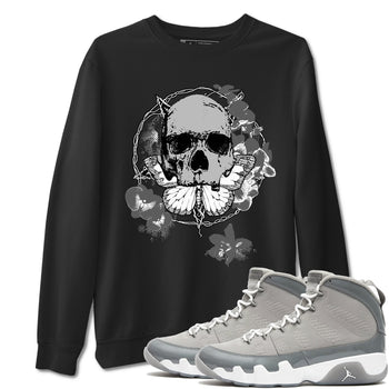 9s Cool Grey best t shirts to wear with jordans Carpe Diem Skull sneaker match tees Air Jordan 9 Retro Cool Grey match shoes to clothes SNRT Sneaker Tees unisex cotton Black 1 shirts