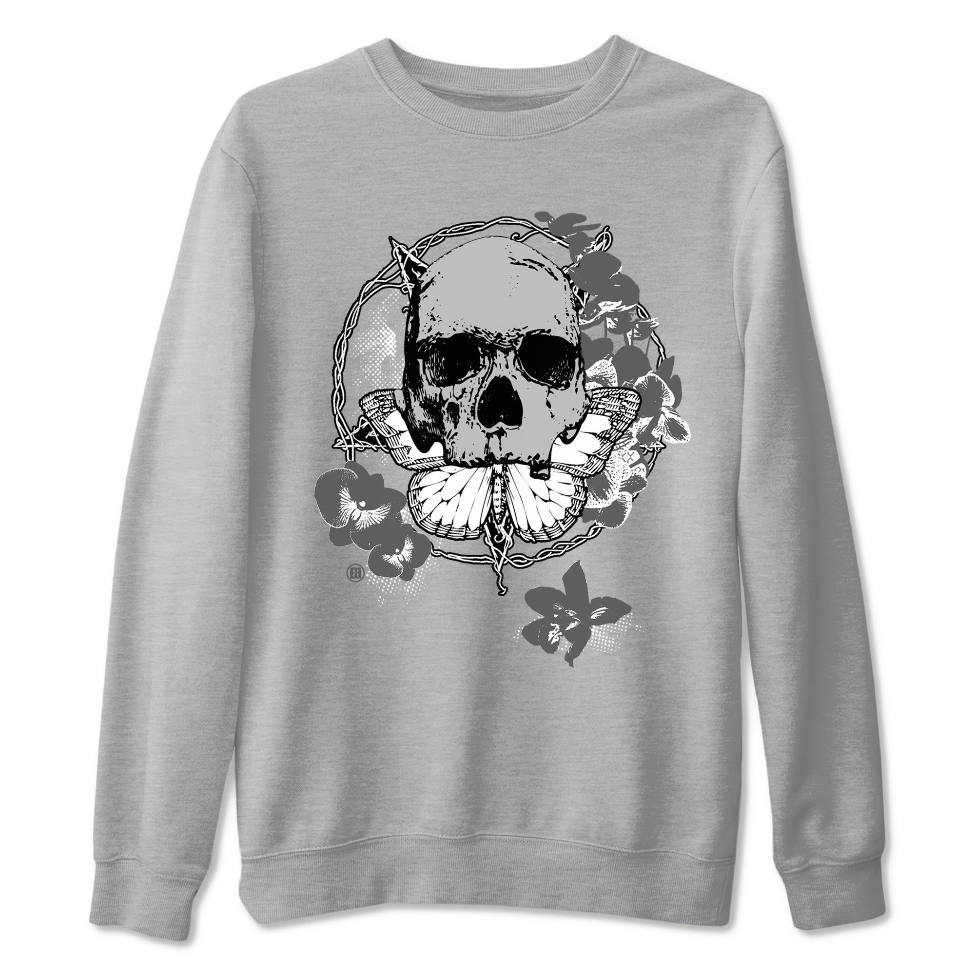 9s Cool Grey best t shirts to wear with jordans Carpe Diem Skull sneaker match tees Air Jordan 9 Retro Cool Grey match shoes to clothes SNRT Sneaker Tees unisex cotton Heather Grey 2 shirts