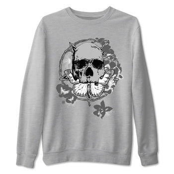 9s Cool Grey best t shirts to wear with jordans Carpe Diem Skull sneaker match tees Air Jordan 9 Retro Cool Grey match shoes to clothes SNRT Sneaker Tees unisex cotton Heather Grey 2 shirts