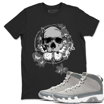 9s Cool Grey best t shirts to wear with jordans Carpe Diem Skull sneaker match tees Air Jordan 9 Retro Cool Grey match shoes to clothes SNRT Sneaker Tees unisex cotton Black 1 shirts