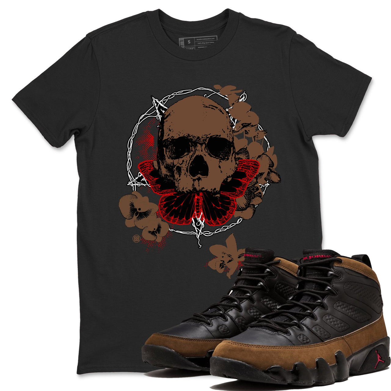 9s Olive shirts to match jordans Carpe Diem Skull sneaker match tees Air Jordan 9 Olive match shoes to clothes SNRT Sneaker Tees unisex cotton Black 1 shirts