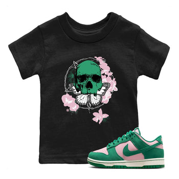 Dunk Medium Soft Pink Malachite t shirts to match sneakers Carpe Diem Skull sneaker match tees Dunk Medium Soft Pink Malachite shirt SNRT Sneaker Tees Youth Baby Black 1 tee