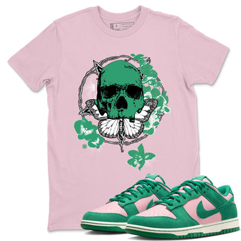 Dunk Medium Soft Pink Malachite t shirts to match sneakers Carpe Diem Skull sneaker match tees Dunk Medium Soft Pink Malachite shirt SNRT Sneaker Tees unisex cotton Pink 1 shirts