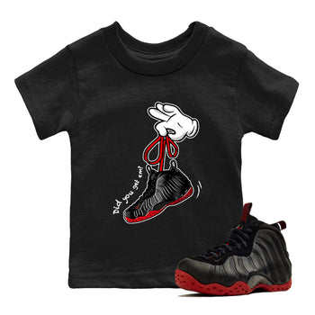 Sneaker match tees – Sneaker Tees To Match Air Foamposite Cough Drop Shoes – Cartoon Hands Kids T-Shirt Black 1