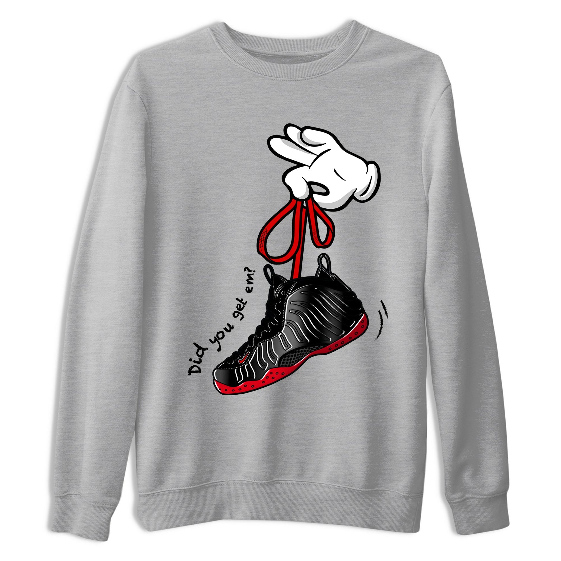 Sneaker match tees – Sneaker Tees To Match Air Foamposite Cough Drop Shoes – Cartoon Hands Tee Heather Grey 2