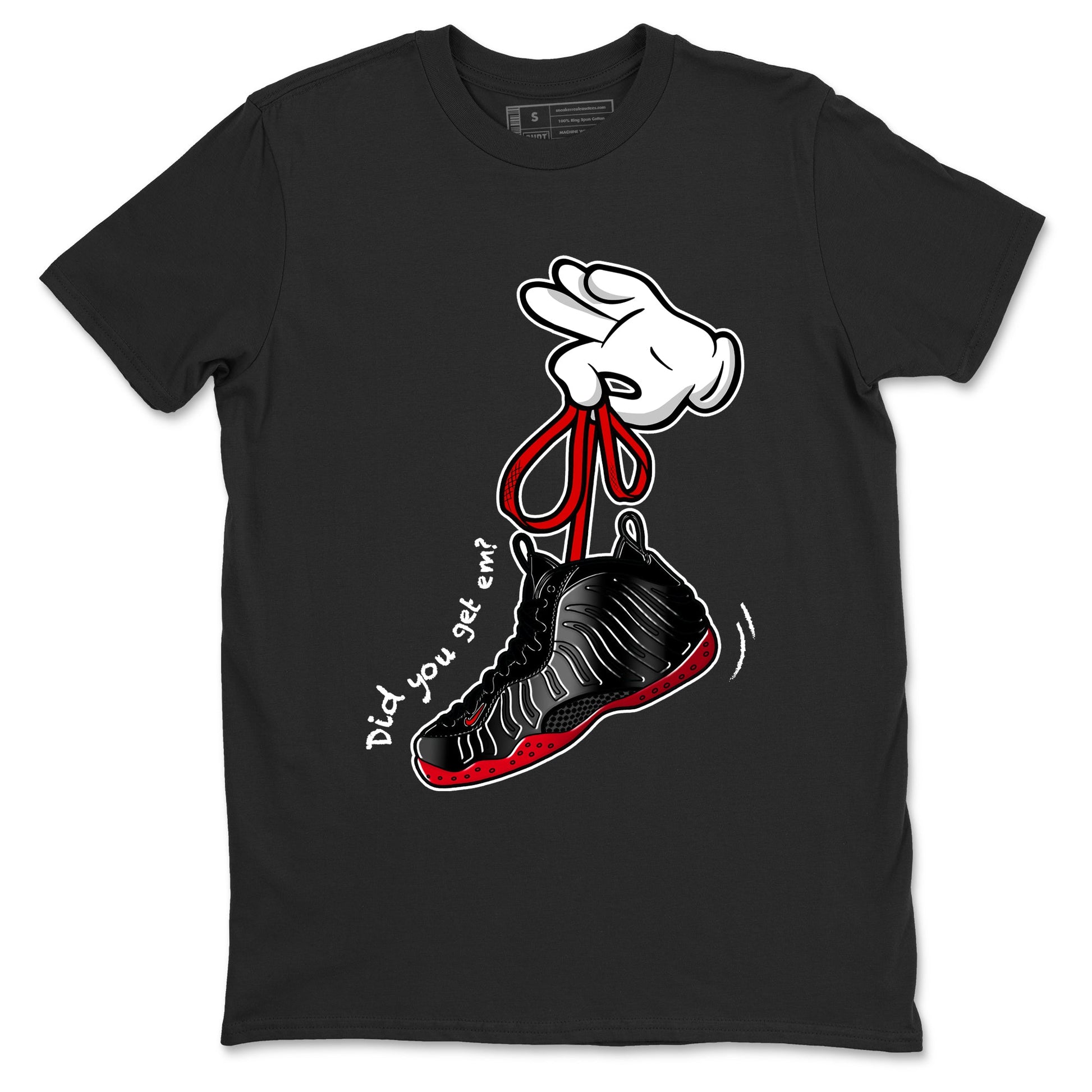 Sneaker match tees – Sneaker Tees To Match Air Foamposite Cough Drop Shoes – Cartoon Hands Tee Black 2