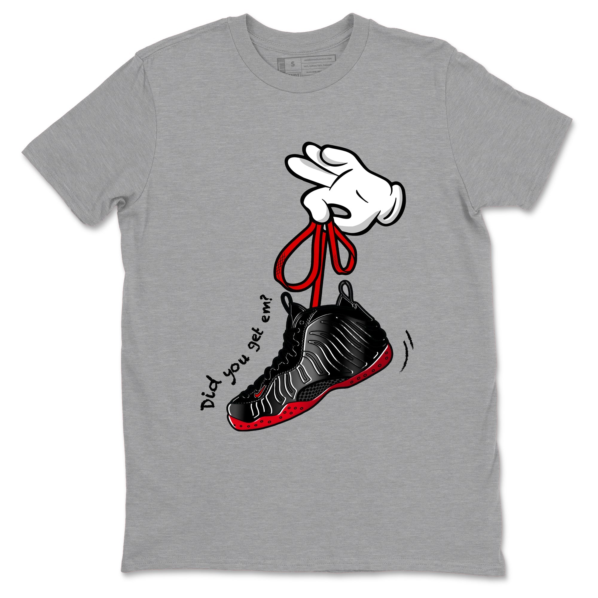 Sneaker match tees – Sneaker Tees To Match Air Foamposite Cough Drop Shoes – Cartoon Hands Tee Heather Grey 2