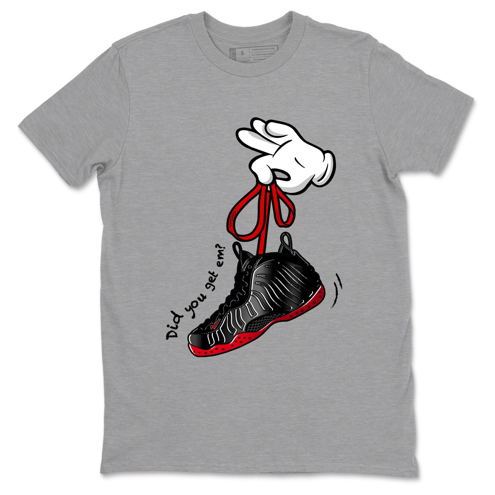 Sneaker match tees – Sneaker Tees To Match Air Foamposite Cough Drop Shoes – Cartoon Hands Tee Heather Grey 2