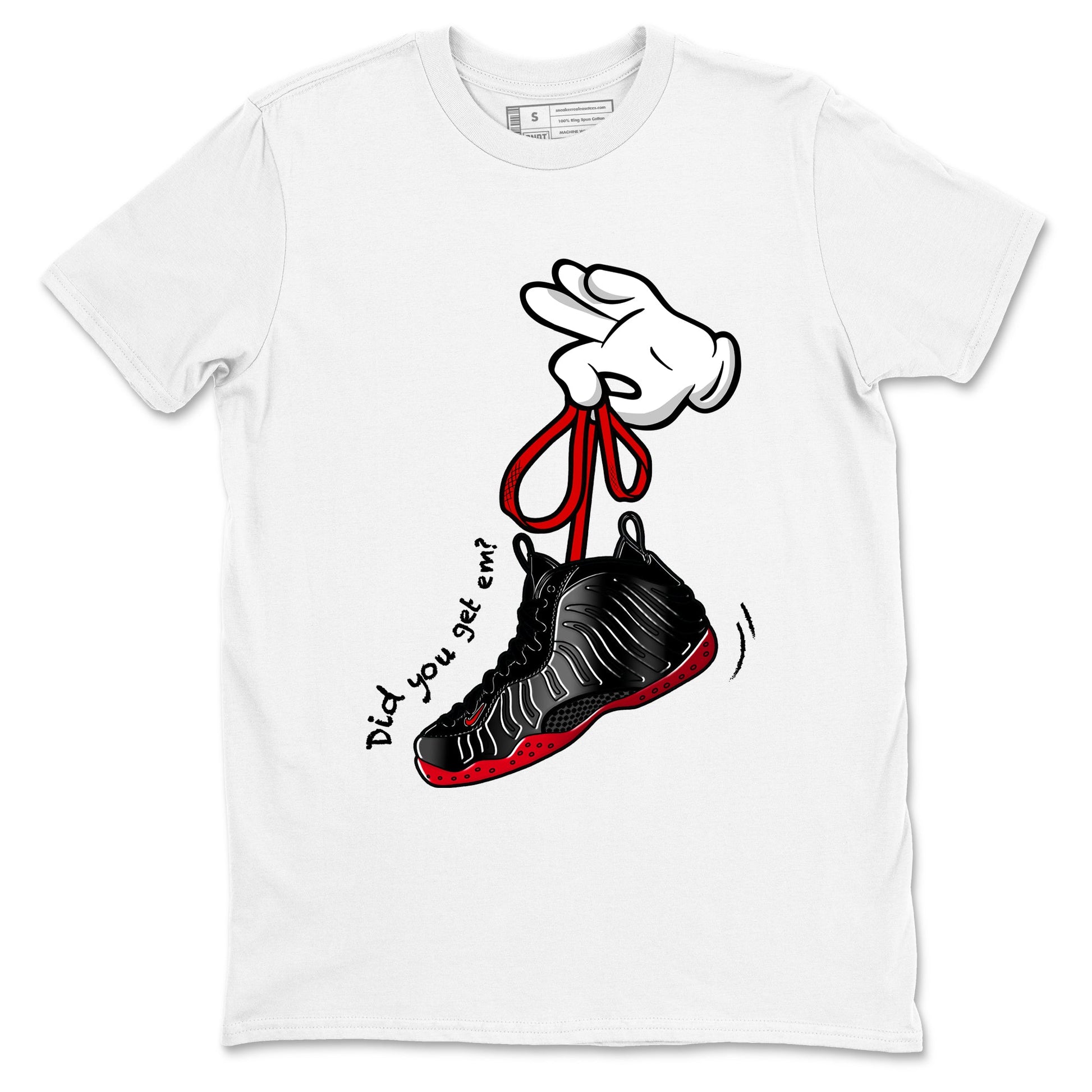 Sneaker match tees – Sneaker Tees To Match Air Foamposite Cough Drop Shoes – Cartoon Hands Tee White 2