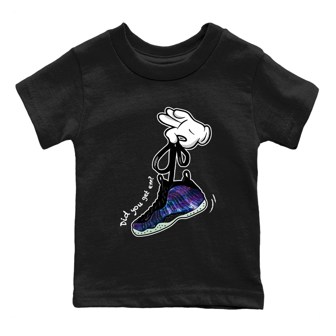 Foams One Galaxy shirts to match jordans Cartoon Hands best t shirts to wear with jordans Air Foamposite One Galaxy match shoes to clothes SNRT Sneaker Tees Youth Baby Black 2 tee