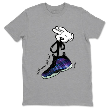 Foams One Galaxy shirts to match jordans Cartoon Hands best t shirts to wear with jordans Air Foamposite One Galaxy match shoes to clothes SNRT Sneaker Tees unisex cotton Heather Grey 2 shirts