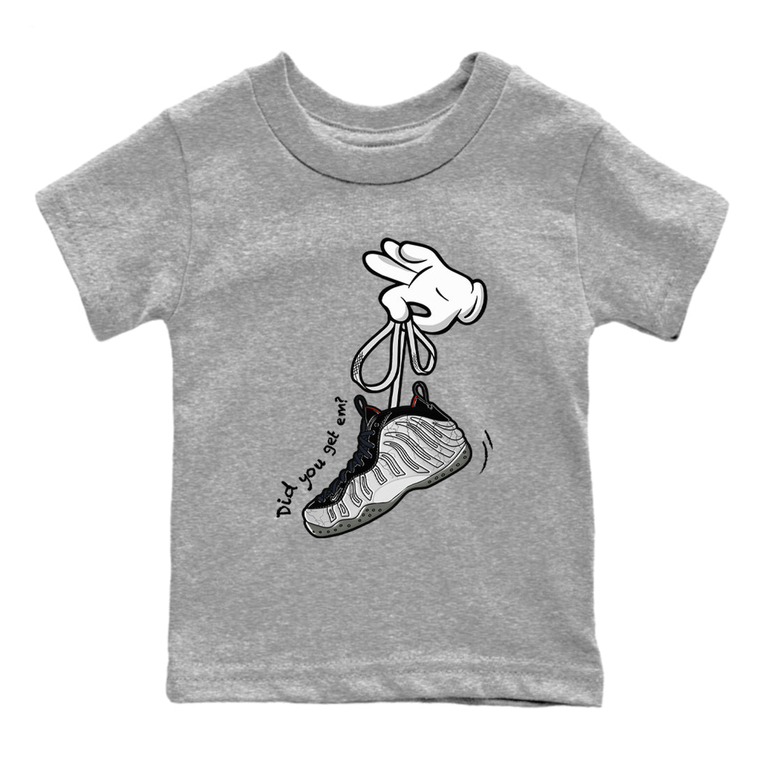 Foams One Jin shirts to match jordans Cartoon Hands sneaker match tees Air Foamposite One Jin match shoes to clothes SNRT Sneaker Tees Youth Baby Heather Grey 2 tee