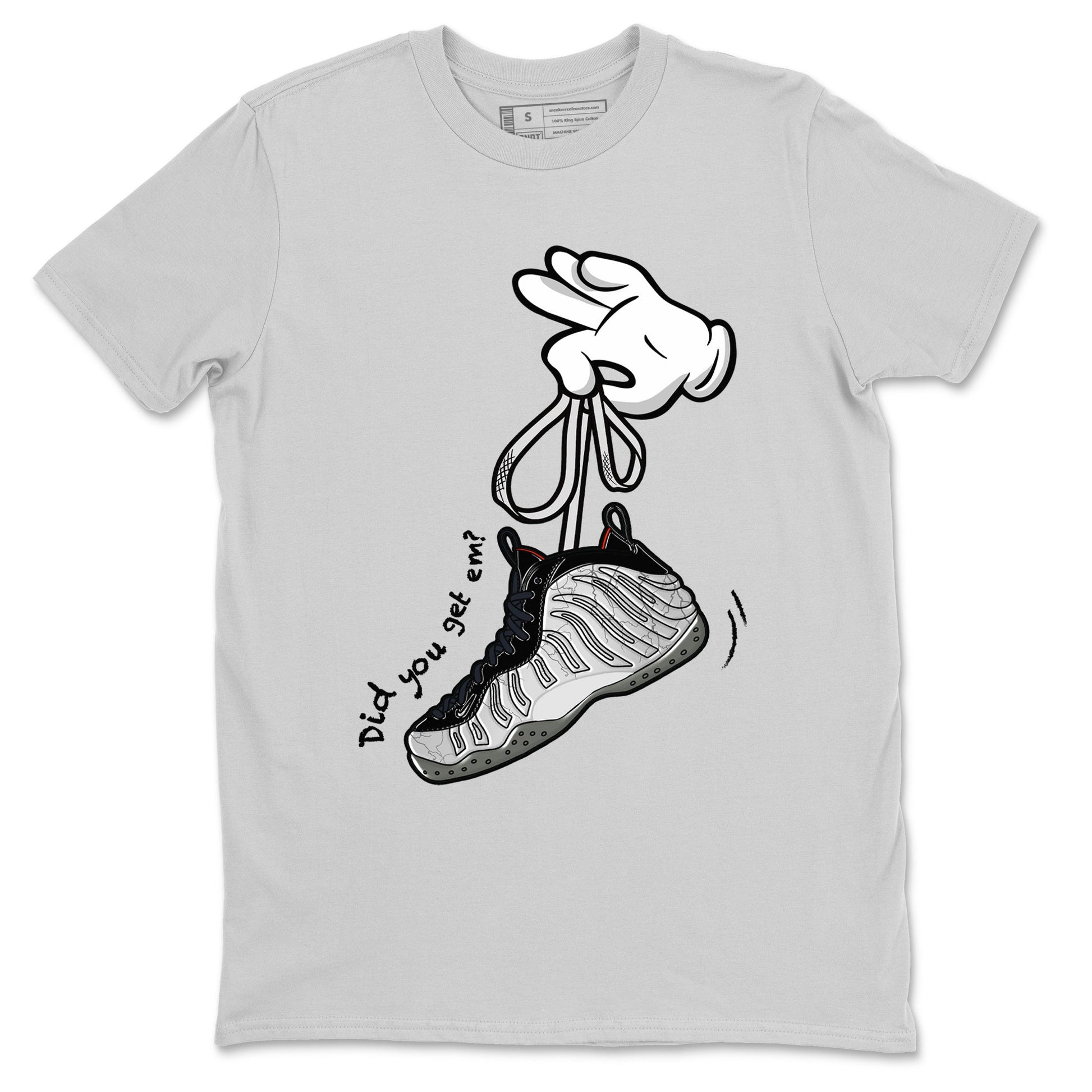 Foams One Jin shirts to match jordans Cartoon Hands sneaker match tees Air Foamposite One Jin match shoes to clothes SNRT Sneaker Tees unisex cotton Silver 2 shirts