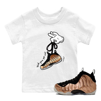 Foams One Metallic Copper shirts to match jordans Cartoon Hands sneaker match tees Air Foamposite One Metallic Copper match shoes to clothes SNRT Sneaker Tees Youth Baby White 1 tee