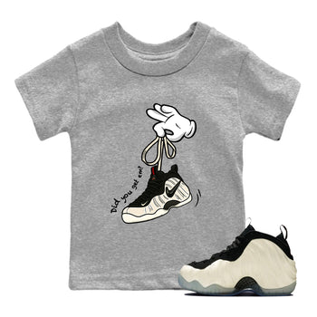 Sneaker Threads – Sneaker Tees To Match Air Foamposite One Pearl – Cartoon Hands Youth Graphic Tee Heather Grey 1. Perfect for Jordan releases 2025 colorways.