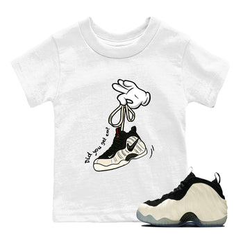 Sneaker Threads – Sneaker Tees To Match Air Foamposite One Pearl – Cartoon Hands Youth Graphic Tee White 1. Perfect for Jordan releases 2025 colorways.