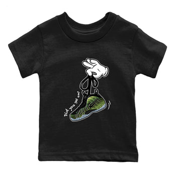 Best Christmas gifts for sneakerheads  – Sneaker Tees To Match Air Foamposite One Pine Green Sneakers – Cartoon Hands Kids T-Shirt Black 2