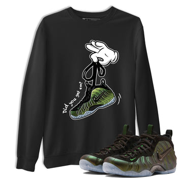 Best Christmas gifts for sneakerheads  – Sneaker Tees To Match Air Foamposite One Pine Green Sneakers – Cartoon Hands Graphic Tee Black 1