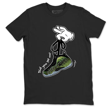 Best Christmas gifts for sneakerheads  – Sneaker Tees To Match Air Foamposite One Pine Green Sneakers – Cartoon Hands Graphic Tee Black 2
