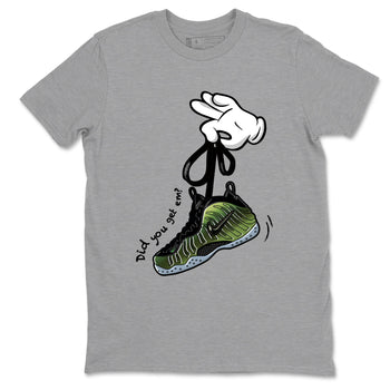 Best Christmas gifts for sneakerheads  – Sneaker Tees To Match Air Foamposite One Pine Green Sneakers – Cartoon Hands Graphic Tee Heather Grey 2