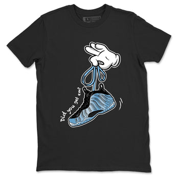 Cartoon Hands sneaker match t-shirt styled to complete your fit with the Air Foamposite One Psychic Blue sneakers, shown in Black 2.
