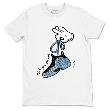 Cartoon Hands sneaker match t-shirt styled to complete your fit with the Air Foamposite One Psychic Blue sneakers, shown in White 2.