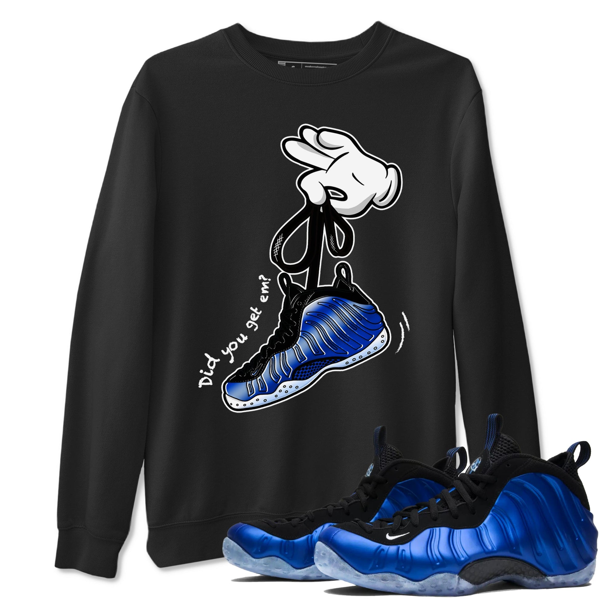 Air Foamposite One Royal shirts to match jordans Cartoon Hands sneaker match tees Foams One Royal match shoes to clothes SNRT Sneaker Tees unisex cotton Black 1 shirts