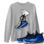 Air Foamposite One Royal shirts to match jordans Cartoon Hands sneaker match tees Foams One Royal match shoes to clothes SNRT Sneaker Tees unisex cotton Heather Grey 1 shirts