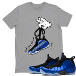 Air Foamposite One Royal shirts to match jordans Cartoon Hands sneaker match tees Foams One Royal match shoes to clothes SNRT Sneaker Tees unisex cotton Heather Grey 1 shirts