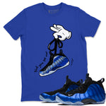 Air Foamposite One Royal shirts to match jordans Cartoon Hands sneaker match tees Foams One Royal match shoes to clothes SNRT Sneaker Tees unisex cotton Royal Blue 1 shirts