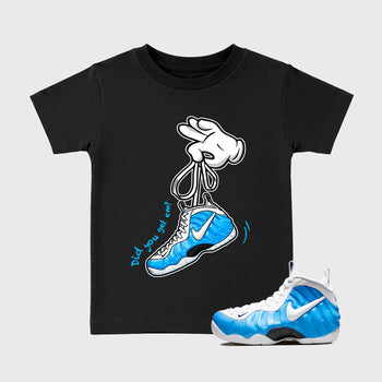 Cartoon Hands SNRT Sneaker Tees Kids - Air Foamposite Pro University Blue - SNRT Sneaker T-shirts