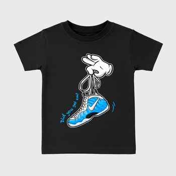Best Sneakerfit for Sneakerheads Graphic Tees To Match Air Foamposite One University Blue Sneakers – Cartoon Hands Kids T-Shirt Black 2
