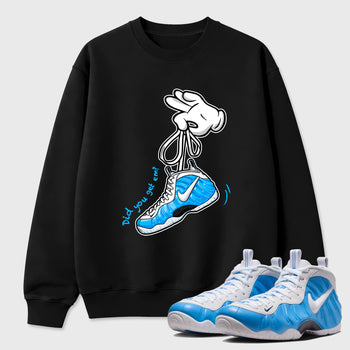 Cartoon Hands SNRT Sneaker Tees - Air Foamposite Pro University Blue - SNRT Sneaker T-shirts