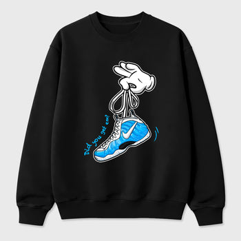Best Sneakerfit for Sneakerheads Graphic Tees To Match Air Foamposite One University Blue Sneakers – Cartoon Hands Tee Black 2